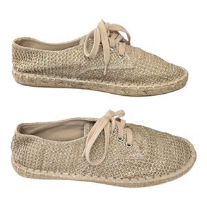 ASOS DESIGN derby espadrilles in stone basket weave
